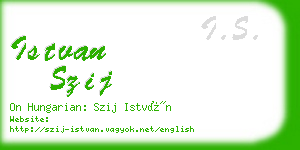 istvan szij business card